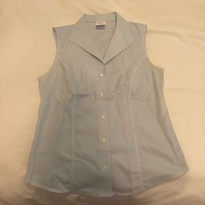 Brooks Brothers sleeveless button down top.